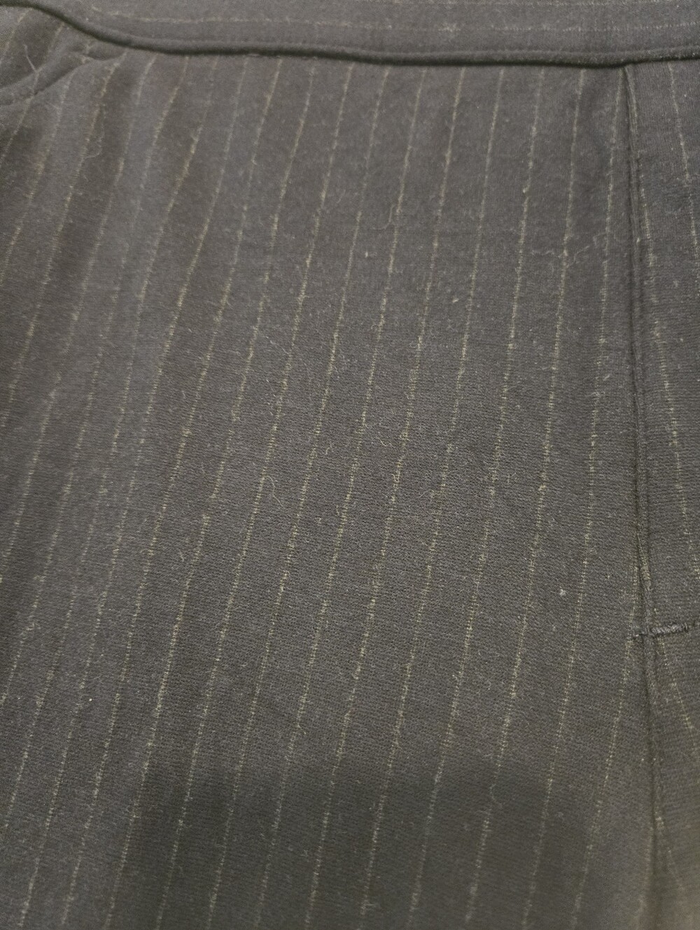 Spanx PerfectFit Wide Leg Ponte Dress Pants Navy Gray Pinstripe Size Medium - Picture 6 of 10